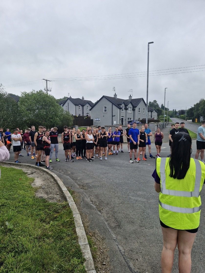 Participants gathering for a charity run in support of the Niamh Louise Foundation