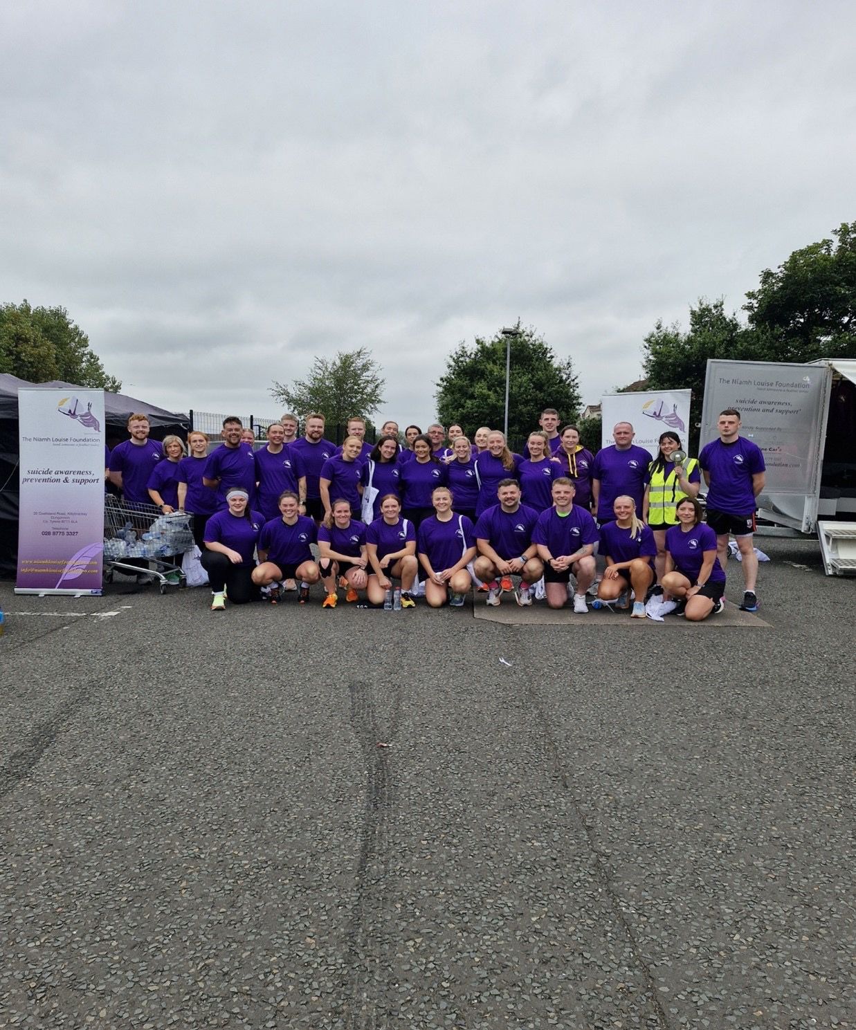 Niamh Louise Foundation volunteer team group photo at a community fundraising event